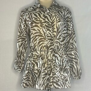 Alfred Dunner Animal Print Sheer Top